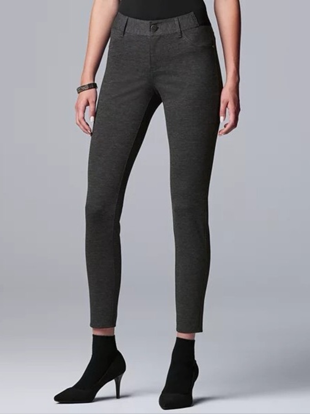 Simply Vera Vera Wang Charcoal Ponte Ankle Pants
